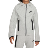 S Hoodies Børnetøj Nike Older Kid's Sportswear Tech Fleece Full Zip Hoodie - Dark Grey Heather/Black/Black (FD3285-063)