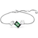 Dame Armbånd Swarovski Mesmera Bracelet - Silver/Green/Transparent