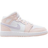 Pink Sneakers Nike Air Jordan 1 Mid GS - Pink Wash/White/Violet Frost