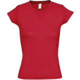Ballonærmer - Dame - Jersey Overdele Sols Women's Tailored V-Neck T-shirt - Classic Red
