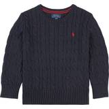 Blå Striktrøjer Børnetøj Ralph Lauren Cable Knit Sweater - Navy Blue (322702674009)