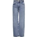 Blå - W23 Tøj Only Juicy High Waist Wide Leg Jeans - Blue/Medium Blue Denim