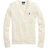 Polo Ralph Lauren V-udskæring Overdele Polo Ralph Lauren Cable-Knit V-Neck Sweater - Cream