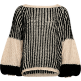 Ballonærmer - Dame - Sort Sweatere Noella Liana Knit Sweater - Cream/Black