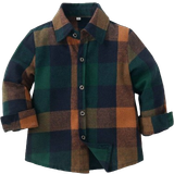 Multifarvet Skjorter Børnetøj Shein Young Boy Plaid Print Shirt
