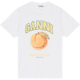 Ganni Dame Overdele Ganni Relaxed Peach T-shirt - Bright White