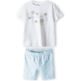 Øvrige sæt Børnetøj Minoti Girl's Printed T-shirt & Cycle Short Set - Light Blue/White