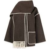 32 - Brun - Dame Jakker Toteme Embroidered wool-blend scarf jacket Brown