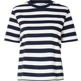 Selected 3XL - Herre Overdele Selected Stribet T-shirt Blå