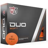 Distancebolde Golfbolde Wilson Staff Duo Soft+ Orange Golf Balls With Logo Print 12-pack