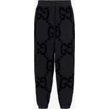 Gucci Sort Bukser & Shorts Gucci Mens Black/mc Monogram-pattern Relaxed-fit Cotton-jersey Jogging Bottoms