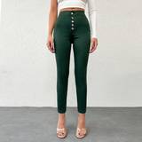 Dame - Grøn Jeans Shein Women's Slim Fit Jeans