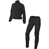 Nike Lange ærmer Jakkesæt Nike träningsoverall för kvinnor, W Dry Acd Trk Suit, svart/vit/ljus Crimson, FD4120-011