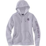 Carhartt Lilla Sweatere Carhartt Relaxed Fit Midweight Logo Sleeve Graphic Sweatshirt for Ladies Lilac Haze