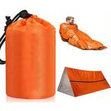 Orange Nødtepper Shein Emergency Sleeping Bag: Reusable Survival Blanket for Outdoor Camping, Hiking & Rescue - Lightweight & Easy to Carry!