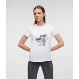 Karl Lagerfeld Hvid Overdele Karl Lagerfeld Ikonik Rhinestone & Choupette T-Shirt, White