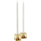 Metal Lysestager, Lys & Dufte Audo Copenhagen Kubus Micro Gold Plated Lysestage 3.5cm 2stk