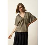 Guld Bluser IN FRONT Papilur Blouse Bluser 15975 Old Gold XXLARGE
