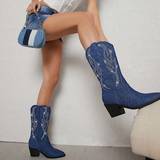 Blå Ankelstøvler Shein Women's Ankle Boots And Short Boots