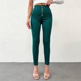 Dame - Grøn Jeans Shein Ladies' Slim Fit Jeans