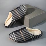 Sko Shein Men'S Plaid & Stripe Pattern Indoor House Slippers, Ultra Lightweight & Silent For Room Floors, Soft Sole & Comfortable Fit