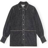 Dame - Viskose Skjorter Ganni skjorte J1414 Future Denim washed black/black