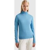 United Colors of Benetton Blå Overdele United Colors of Benetton Turtle Neck Sweater S, BLUE/0R9