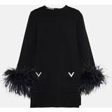 Valentino Elastan/Lycra/Spandex Tøj Valentino STRETCHED VISCOSE SWEATER WITH FEATHERS Wo