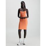 Orange - Slim Kjoler Calvin Klein Slim Cotton Stretch Tank Dress ORANGE