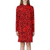 48 - Dame - Leopard Kjoler Love Moschino Red Viscose Dress IT38