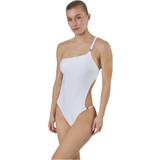 Calvin Klein Dame Badedragter Calvin Klein Core Textured Cut Out Swimsuit White