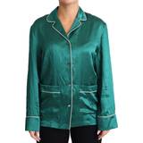 Dame - Grøn - Silke Undertøj Dolce & Gabbana Green Pyjama Blouse Silk Lounge Sleepwear Top IT36