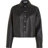 Skind Skjorter Calvin Klein Jeans Relaxed Faux Leather Shirt Black