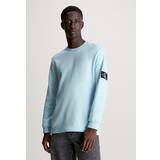 Calvin Klein Herre T-shirts & Toppe Calvin Klein Slim Long Sleeve Waffle T-shirt Blue