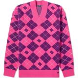 Acne Studios Dame Overdele Acne Studios V-neck sweater bright_pink_mid_purple