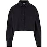 Dame - Off-Shoulder Overdele Urban Classics Damen Bluse Cropped Oversized Blouse Black