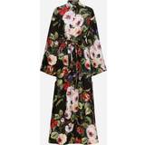 50 - XXS Kjoler Dolce & Gabbana Silk caftan with rose garden print and drawstring