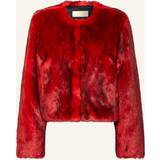 Michael Kors Dame Overtøj Michael Kors MK Faux Fur Cropped Jacket Crimson