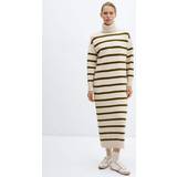 Grøn - S - Uld Kjoler Mango Women's Knitted Turtleneck Dress Khaki Khaki