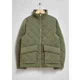 Grøn - Oversized - Ternede Overtøj & Other Stories padded quilted jacket in khaki-GreenXS