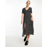 French Connection Polyester Tøj French Connection Polka V-Neck Tea Dress Black/White