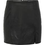 Lædernederdele Only Leni Mini Skirt - Black