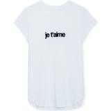 Zadig & Voltaire Rund hals Overdele Zadig & Voltaire Woop Je T'aime's-shirt blanc