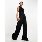 French Connection Polyester Jumpsuits & Overalls French Connection Harlow Satin Sleeveless Jumpsuit Blackout