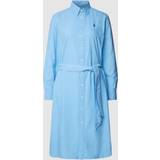 Polo Ralph Lauren Kjoler Polo Ralph Lauren Long Sleeve Cotton-Poplin Shirt Dress Blue
