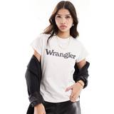 Wrangler Ballonærmer - Bomuld - Dame Tøj Wrangler logo t-shirt in whiteXS