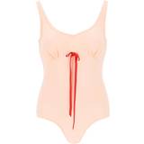 Elastan/Lycra/Spandex - Pink Shapewear & Undertøj Simone Rocha Silk Blend Bodysuit With Bow Detail