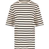 Jil Sander Dame Overdele Jil Sander Striped T-Shirt Cream