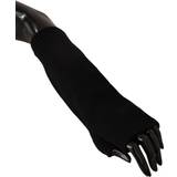 Dolce & Gabbana Dame Handsker & Vanter Dolce & Gabbana Black Knitted Fingerless Elbow Length Gloves