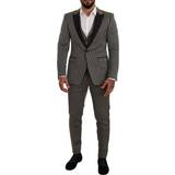 M - Sort Jakkesæt Dolce & Gabbana Black White Check Piece Set MARTINI Suit IT48